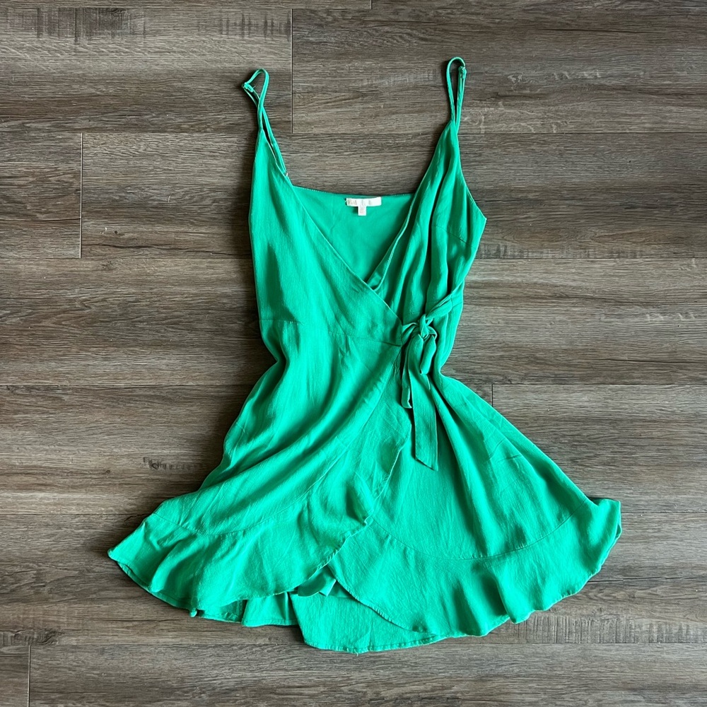 Gianni Bini Green Wrap Mini Dress